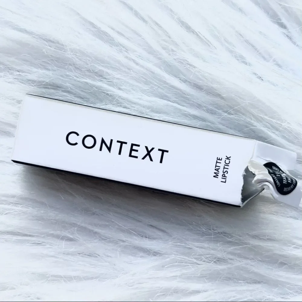Context Matte Lipstick Tears are Falling Dark Mauve Color, New in Box Full Size